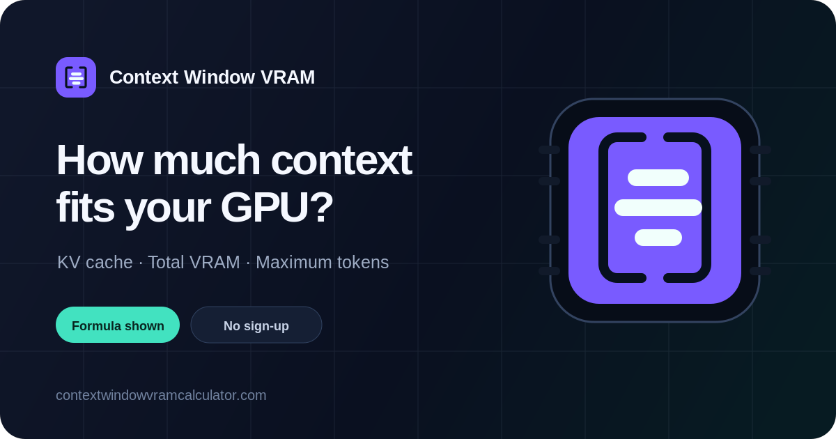 Context Window VRAM Calculator screenshot 1